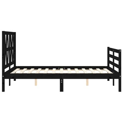 vidaXL Bed Frame without Mattress Black 120x200 cm Solid Wood