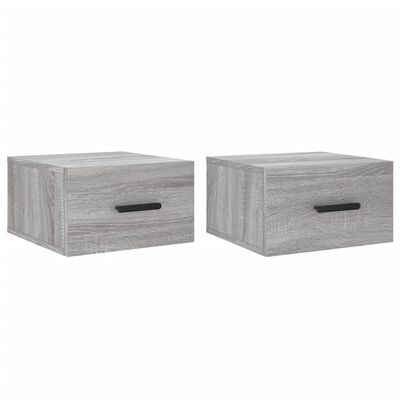 vidaXL Wall-mounted Bedside Cabinets 2 pcs Grey Sonoma 35x35x20 cm