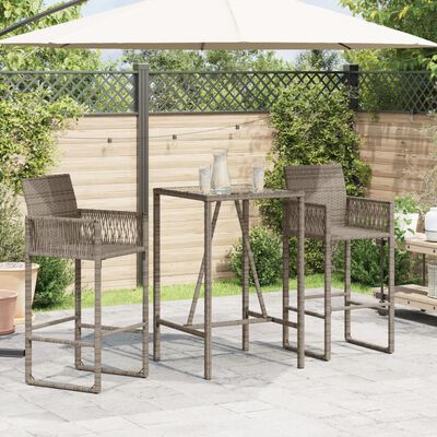 vidaXL Outdoor Bar Table Grey 70x70x110 cm Poly Rattan