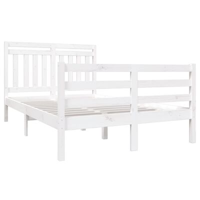 vidaXL Bed Frame without Mattress White Small Double Solid Wood