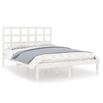 vidaXL Bed Frame without Mattress White 180x200 cm Super King Solid Wood