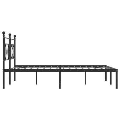 vidaXL Metal Bed Frame without Mattress with Headboard Black 180x200 cm Super King