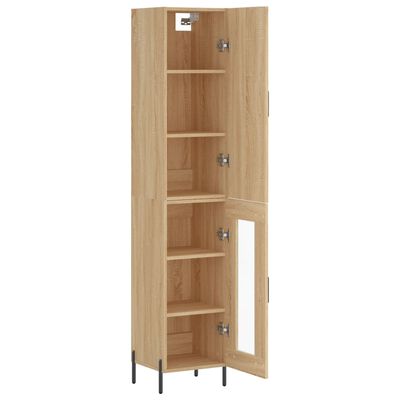 vidaXL Highboard Sonoma Oak 34.5x34x180 cm Engineered Wood