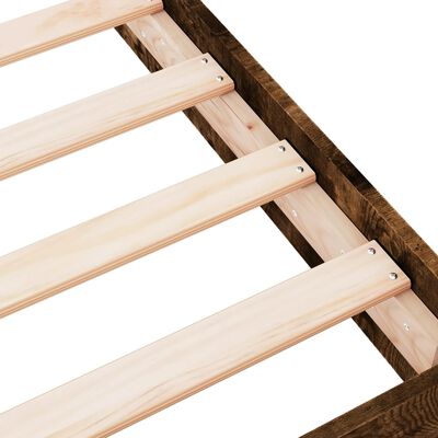 vidaXL Bed Frame without Mattress Smoked Oak 120x200 cm Engineered Wood