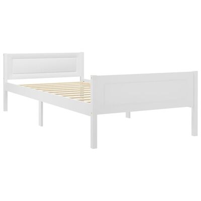 vidaXL Bed Frame without Mattress Solid Pinewood White 100x200 cm