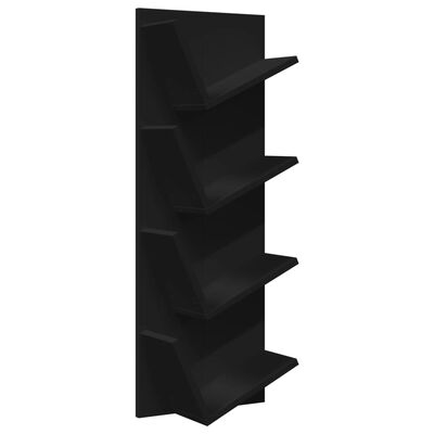 vidaXL Wall Bookshelf 4-Tier Black 33x16x90 cm