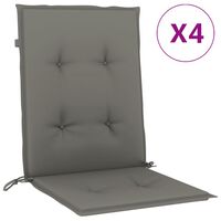 vidaXL Lowback Chair Cushions 4 pcs Melange Dark Grey 100x50x4 cm Fabric