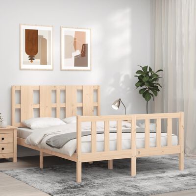 vidaXL Bed Frame without Mattress 140x190 cm Solid Wood Pine