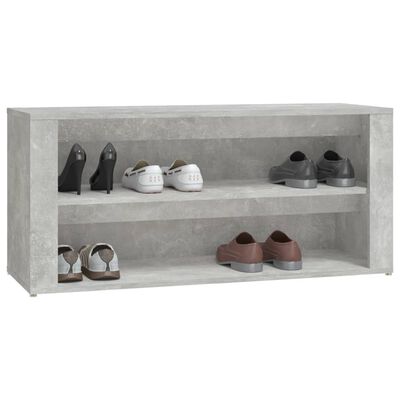 vidaXL Shoe Rack Concrete Grey 100x35x45 cm Engineered Wood