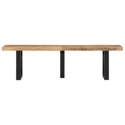 vidaXL Bench 160 cm Solid Rough Wood Mango and Steel