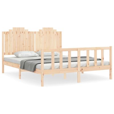 vidaXL Bed Frame without Mattress King Size Solid Wood Pine