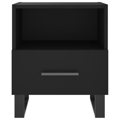 vidaXL Bedside Cabinet Black 40x35x47.5 cm Engineered Wood