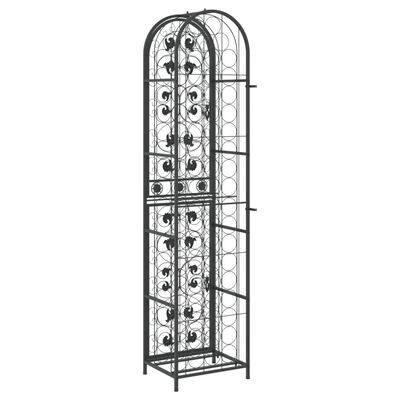 vidaXL Wine Rack for 73 Bottles Black 45x36x200 cm Wrought Iron