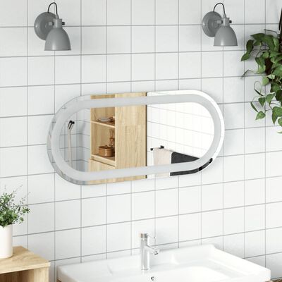 vidaXL LED Bathroom Mirror 70x30 cm Oval