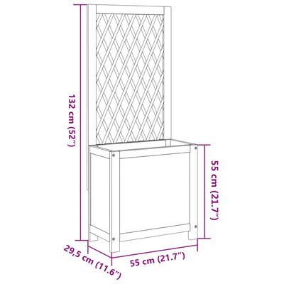 vidaXL Planter with Trellis 55x29.5x132 cm Solid Wood Acacia