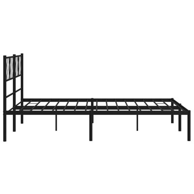 vidaXL Metal Bed Frame without Mattress with Headboard Black 120x200 cm