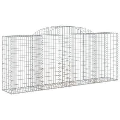 vidaXL Arched Gabion Baskets 6 pcs 300x50x120/140 cm Galvanised Iron