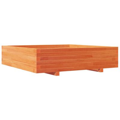 vidaXL Garden Planter Wax Brown 100x100x26.5 cm Solid Wood Pine