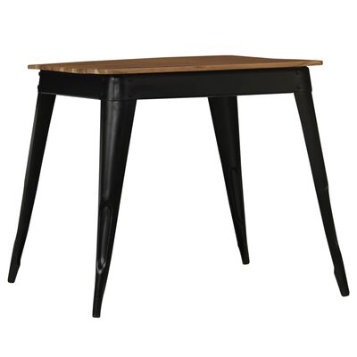 vidaXL Dining Table Solid Acacia Wood and Steel 75x75x76 cm