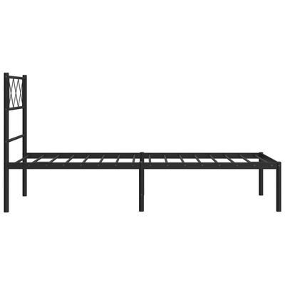 vidaXL Metal Bed Frame without Mattress with Headboard Black 80x200 cm