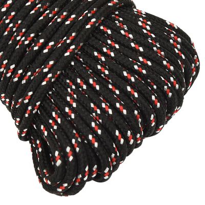 vidaXL Boat Rope Black 3 mm 50 m Polypropylene