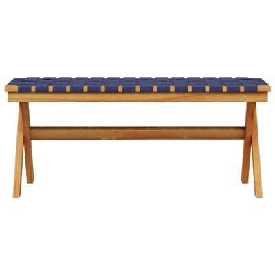 vidaXL Garden Bench Dark Blue Solid Wood Acacia and Fabric