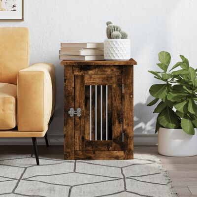 vidaXL Dog Crate Furniture Smoked Oak 45x62x59 cm Engineered Wood