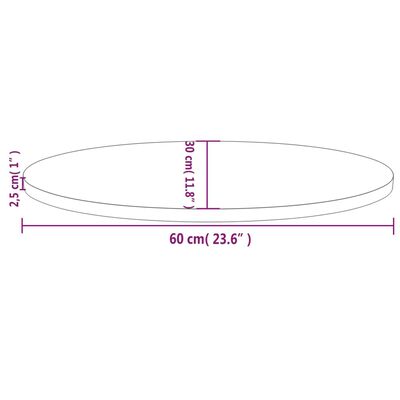 vidaXL Table Top White 60x30x2.5 cm Solid Wood Pine Oval