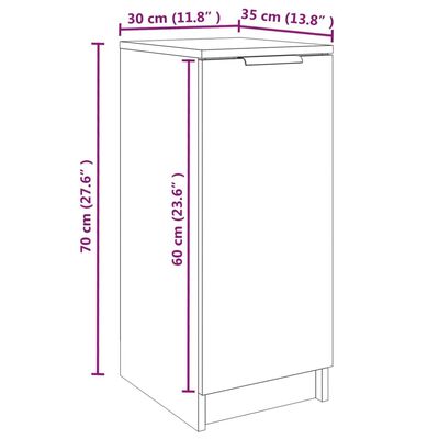 vidaXL Shoe Cabinet Black 30x35x70 cm Engineered Wood