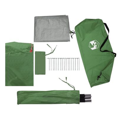 vidaXL Family Tent Tunnel 16-Person Green Waterproof