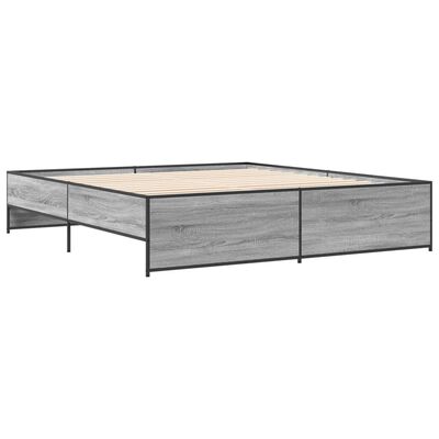 vidaXL Bed Frame without Mattress Grey Sonoma 200x200 cm