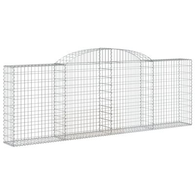 vidaXL Arched Gabion Baskets 4 pcs 300x30x100/120 cm Galvanised Iron