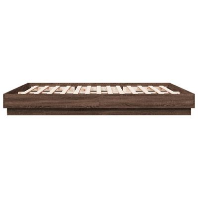 vidaXL Bed Frame without Mattress Brown Oak 180x200 cm Super King