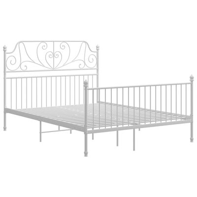 vidaXL Bed Frame with Headboard without Mattress White 160x200 cm Metal