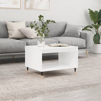 vidaXL Coffee Table High Gloss White 60x50x40 cm Engineered Wood