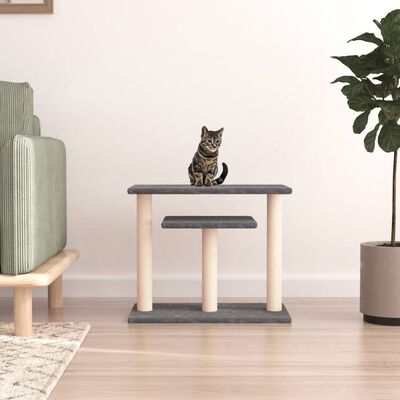 vidaXL Cat Scratching Posts with Platforms Dark Grey 62.5 cm