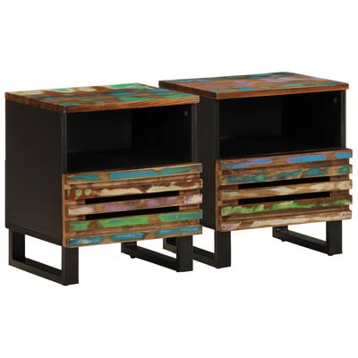 vidaXL Bedside Cabinets 2 pcs 40x33x46 cm Solid Wood Reclaimed