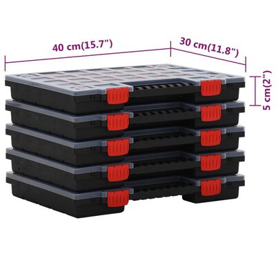 vidaXL Assortment Boxes 5 pcs 40x30x5 cm Polypropylene