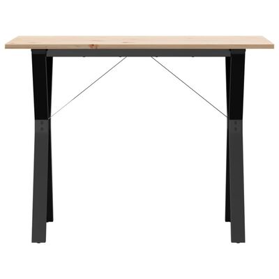 vidaXL Dining Table Y-Frame 100x50x75 cm Solid Wood Pine and Cast Iron