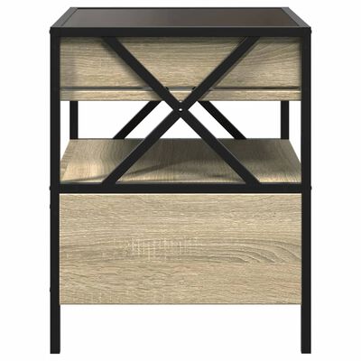 vidaXL Coffee Table with Infinity LED Sonoma Oak 40x40x51 cm