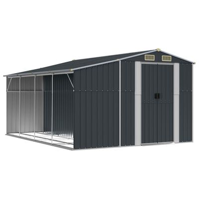 vidaXL Garden Shed Anthracite 277x365.5x179 cm Galvanised Steel