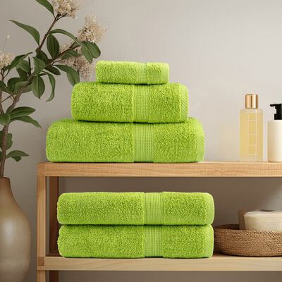 vidaXL 6 Piece Premium Towel Set SOLUND Apple Green 600 gsm