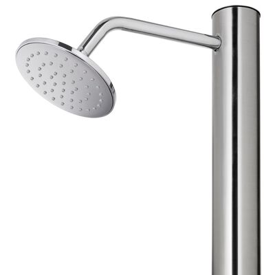 vidaXL Garden Shower with Brown Base 220 cm Stainless Steel