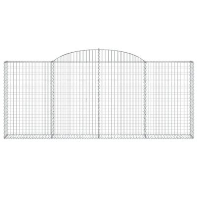 vidaXL Arched Gabion Baskets 25 pcs 300x30x120/140 cm Galvanised Iron