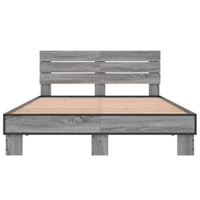 vidaXL Bed Frame without Mattress Grey Sonoma 120x200 cm