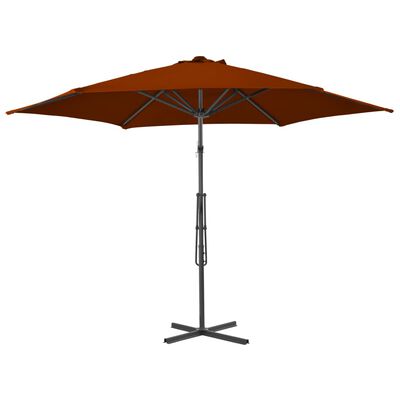 vidaXL Garden Parasol with Steel Pole Terracotta 300x230 cm