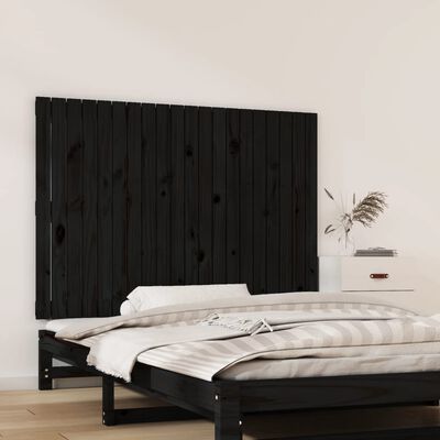 vidaXL Wall Headboard Black 127.5x3x90 cm Solid Wood Pine