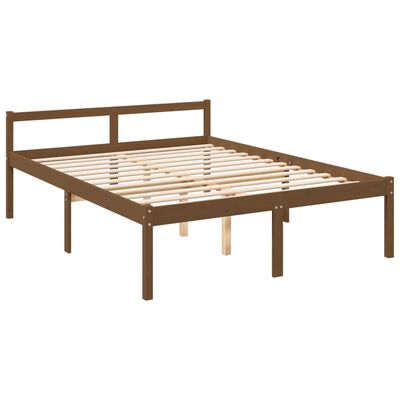 vidaXL Senior Bed without Mattress Honey Brown King Size Solid Wood