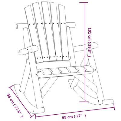 vidaXL Garden Rocking Chair 69x96x101 cm Solid Wood Spruce