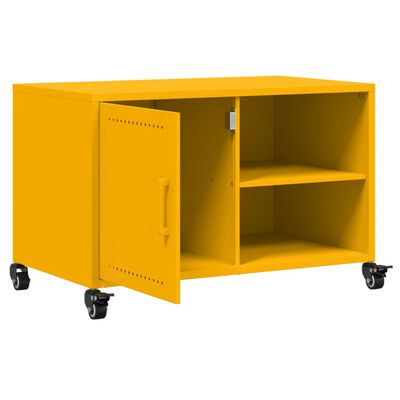 vidaXL TV Cabinet Mustard Yellow 68x39x43.5 cm Steel